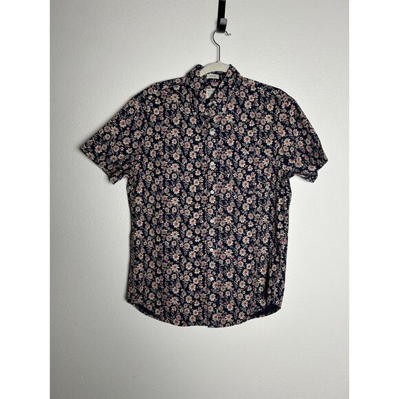 J Crew Men’s Floral Button Down Organic Cotton Shirt Classic Fit Medium - Picture 1 of 5